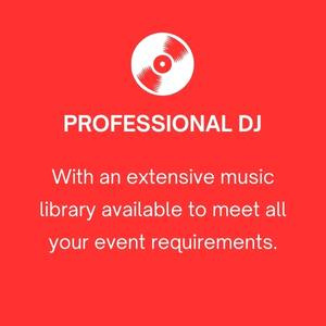 professional dj with an extensive music library available to meet your event requirements