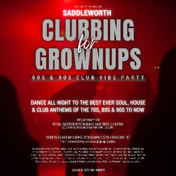 a flyer for the clubbing for grownups party with dj mike francis